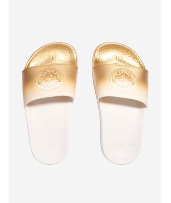 Versace Kids Medusa Logo Sliders in White prix