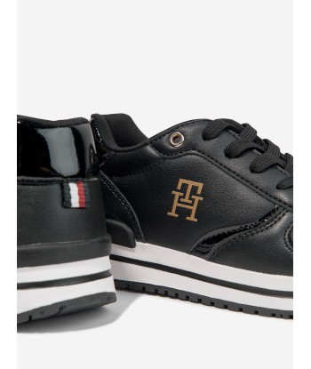 Tommy Hilfiger Girls Monogram Low Cut Lace-Up Trainers in Black l'achat 