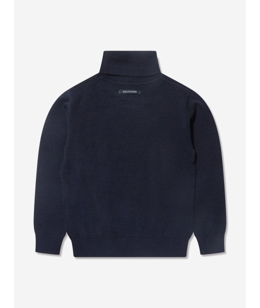 Trussardi Boys Kurah Sweater in Navy livraison et retour toujours gratuits