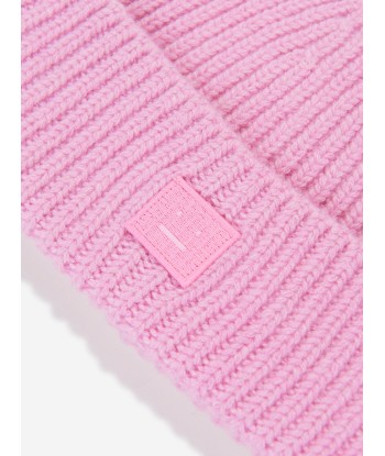 Acne Studios Kids Mini Pansy Beanie Hat in Pink la chaussure