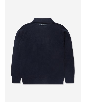 Trussardi Boys Sidus Long Sleeve Polo Shirt in Navy hantent personnes