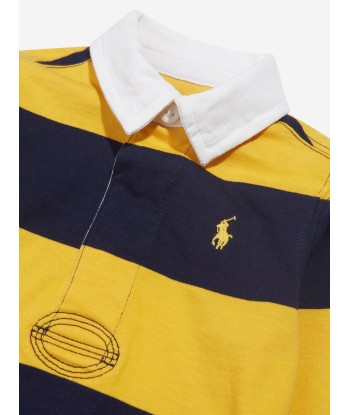 Ralph Lauren Boys Striped Rugby Shirt in Yellow Profitez des Offres !