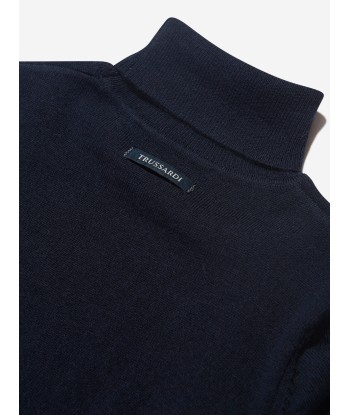 Trussardi Boys Kurah Sweater in Navy livraison et retour toujours gratuits