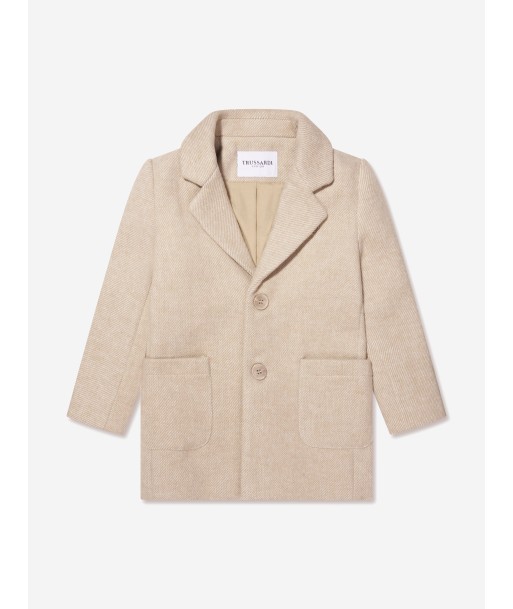 Trussardi Boys Imaril Long Coat in Beige Vous souhaitez 