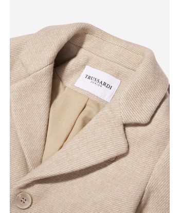 Trussardi Boys Imaril Long Coat in Beige Vous souhaitez 