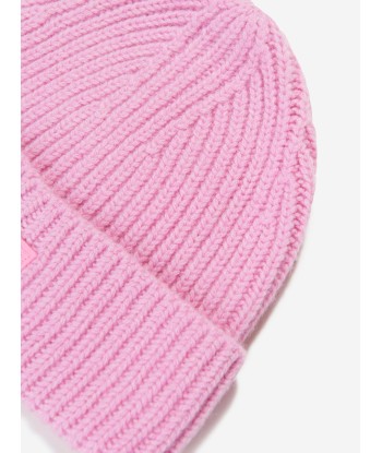 Acne Studios Kids Mini Pansy Beanie Hat in Pink la chaussure