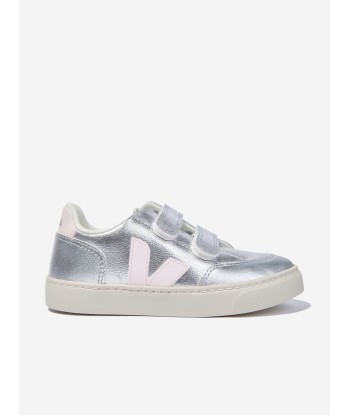 Veja Kids ChromeFree Leather V-12 Trainers in Silver Les êtres humains sont 