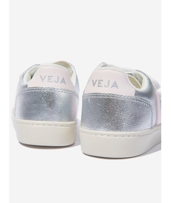 Veja Kids ChromeFree Leather V-12 Trainers in Silver Les êtres humains sont 