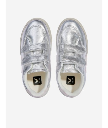 Veja Kids ChromeFree Leather V-12 Trainers in Silver Les êtres humains sont 