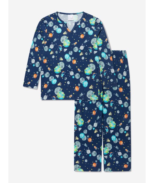 Amiki Children Boys Chris Space Print Pyjama Set in Blue les ctes