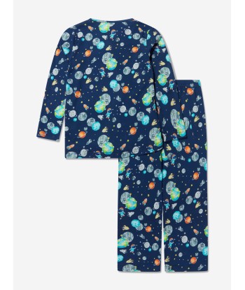 Amiki Children Boys Chris Space Print Pyjama Set in Blue les ctes