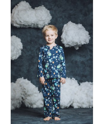 Amiki Children Boys Chris Space Print Pyjama Set in Blue les ctes