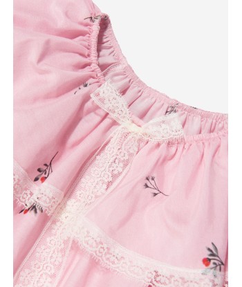 Amiki Children Girls Silk Elizabeth Nightdress in Pink les ligaments