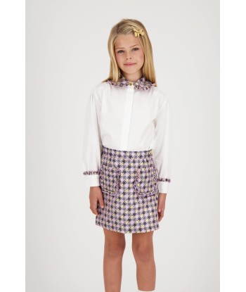 Angels Face Girls Aleta Houndstooth Skirt in Purple En savoir plus