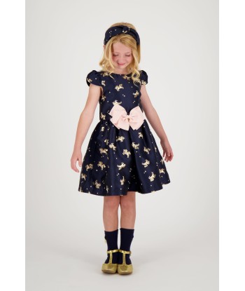 Angels Face Girls Desiree Unicorn Jacquard Dress in Navy brillant des détails fins