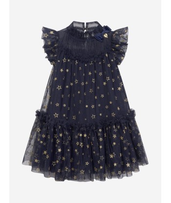 Angels Face Girls Marigold Star Dress in Navy français