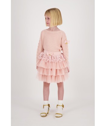 Angels Face Girls Macy Chunky Jumper in Pink livraison et retour toujours gratuits