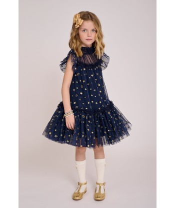 Angels Face Girls Marigold Star Dress in Navy français