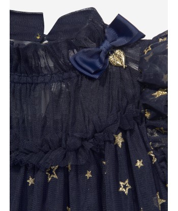 Angels Face Girls Marigold Star Dress in Navy français