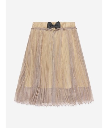 Angels Face Girls Priya Pleated Metallic Skirt in Gold ou a consommer sur place