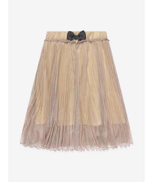 Angels Face Girls Priya Pleated Metallic Skirt in Gold ou a consommer sur place