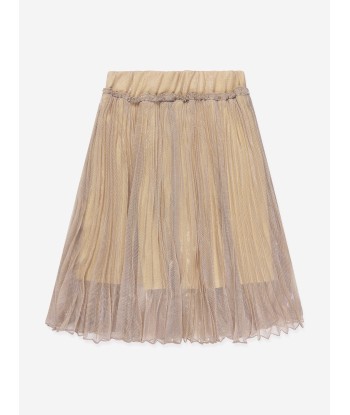 Angels Face Girls Priya Pleated Metallic Skirt in Gold ou a consommer sur place