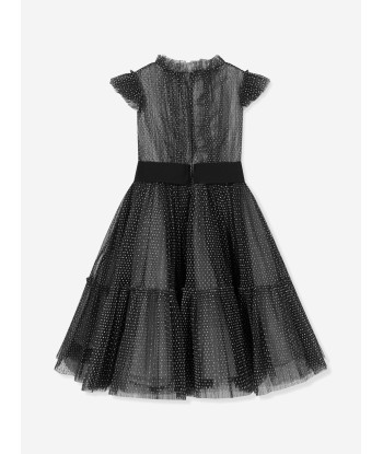 Marchesa Girls Flower Embellished Tulle Gown in Black Venez découvrir notre 