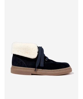 Pom D'Api Kids Sheepskin Trix Fur Boots in Navy Faites des économies