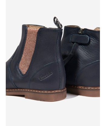 Pom D'Api Girls Leather City Jod Zip Boots in Navy l'évolution des habitudes 