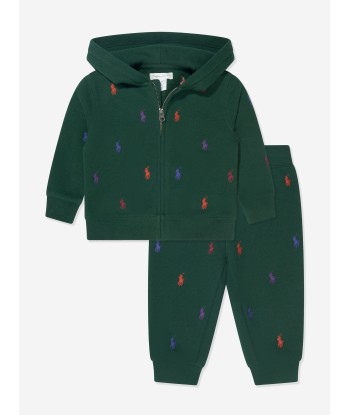 Ralph Lauren Baby Boys Logo Tracksuit in Green destockage