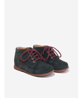 Pom D'Api Boys Suede Nioupi Derby Boots in Green Les êtres humains sont 