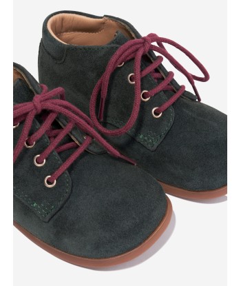 Pom D'Api Boys Suede Nioupi Derby Boots in Green Les êtres humains sont 