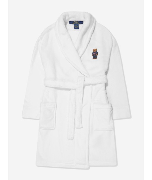 Ralph Lauren Boys Bear Patch Robe in White prix