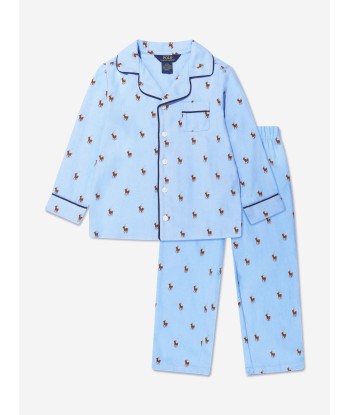 Ralph Lauren Boys Logo Pyjama Set in Blue Livraison rapide