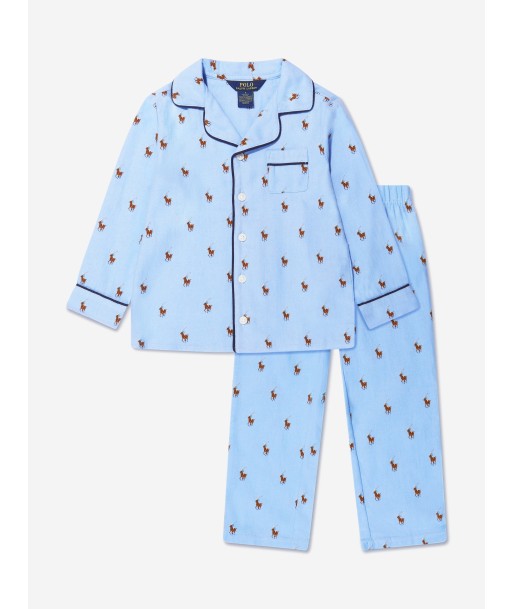 Ralph Lauren Boys Logo Pyjama Set in Blue Livraison rapide