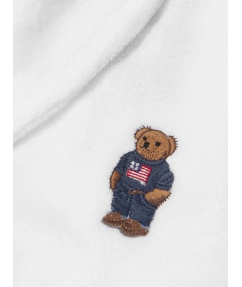 Ralph Lauren Boys Bear Patch Robe in White prix