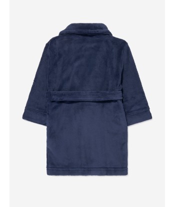 Ralph Lauren Boys Bear Patch Robe in Navy de technologie