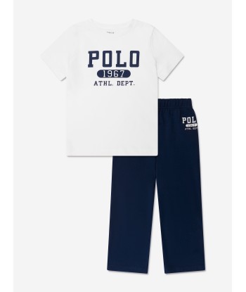 Ralph Lauren Boys Varsity Pyjama Set in Navy les ctes