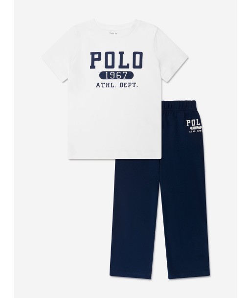 Ralph Lauren Boys Varsity Pyjama Set in Navy les ctes