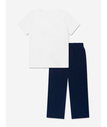 Ralph Lauren Boys Varsity Pyjama Set in Navy les ctes