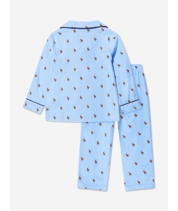 Ralph Lauren Boys Logo Pyjama Set in Blue Livraison rapide