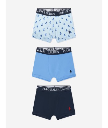 Ralph Lauren Boys 3 Pack Boxer Shorts Set in Blue du meilleur 