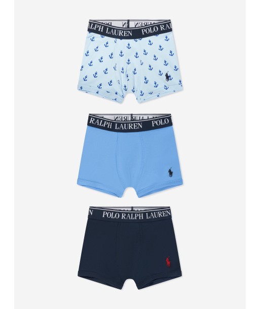 Ralph Lauren Boys 3 Pack Boxer Shorts Set in Blue du meilleur 