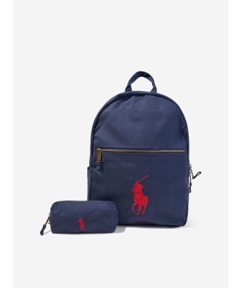 Ralph Lauren Kids Canvas School Backpack in Navy Toutes les collections ici