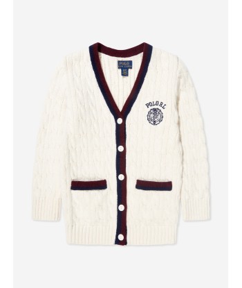 Ralph Lauren Girls Cricket Cardigan in Ivory Paris Déstockage Promo