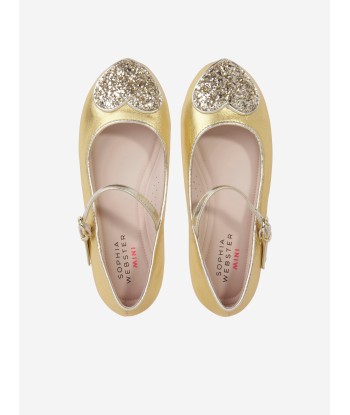 Sophia Webster Girls Leather Amora Shoes in Gold 50-70% off 