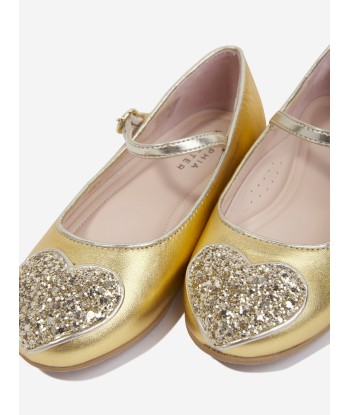 Sophia Webster Girls Leather Amora Shoes in Gold 50-70% off 