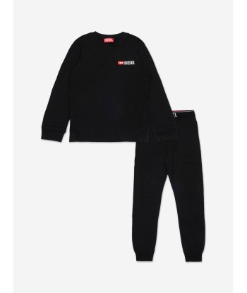 Diesel Boys Logo Pyjama Set in Black Fin de série