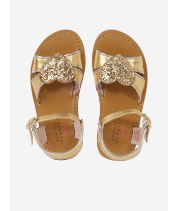 Sophia Webster Girls Leather Amora Sandals in Gold votre