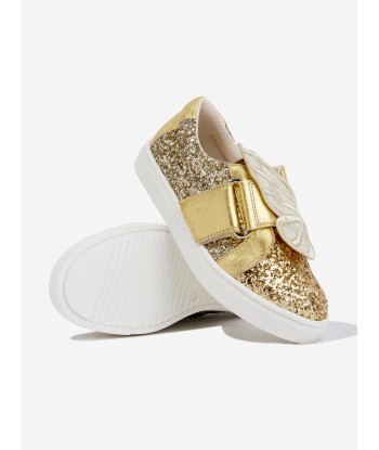 Sophia Webster Girls Butterfly Trainers in Gold en ligne